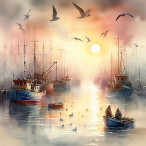 52 Images Misty Harbor Digital Art Printable Instant Digital Download 52-images-misty-harbor-digital-art-printable-instant-digital-download
