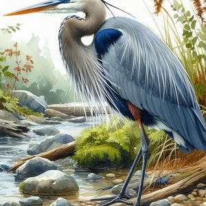 74 images Great Blue Heron Images Digital Art Printable Kit Instant Digital Download Vintage Images Scrapbooking Journaling Card Making