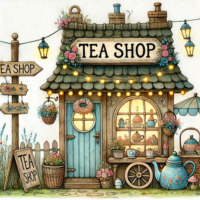 45 Images Tea Shop: Digital Art, Printable Instant Digital Download ...