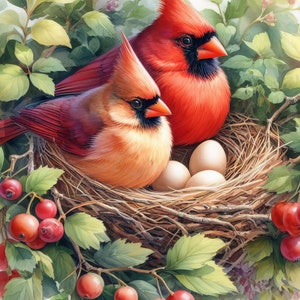 63 Cardinal Images: Bird Digital, Digital Art, Printable Download, Vintage Images, Scrapbooking, Journaling, Card Making