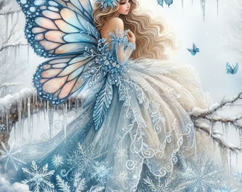 Digital Kit 64 Winter Fairy Images Digital Art Printable Kit Instant Digital Download Vintage Images Digitals Vintage Digitals