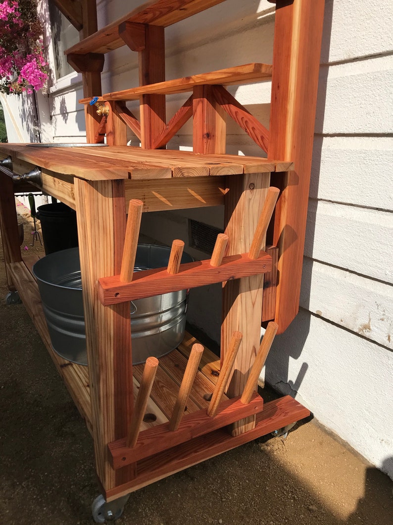 red cedar potting bench on Potting Bench With Canopy Etsy