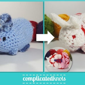 Amigurumi Crochet pattern Inside-out bunny PATTERN ONLY image 1