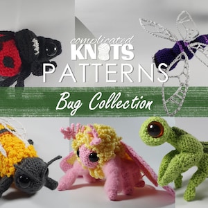 Crochet Pattern bundle - All 5 bugs! Bumblebee, Dragonfly, Praying Mantis, Ladybug, Rosy Maple Moth