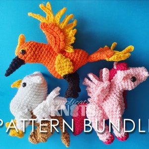 Crochet Pattern Bundle - Winged Mytholgy - Phoenix, Griffon & Pegasus **Please read before purchase**
