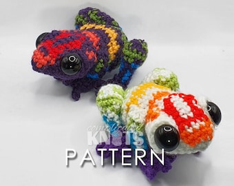 Crochet Pattern - Rainbow Dart Frog ***Please read before purchasing***