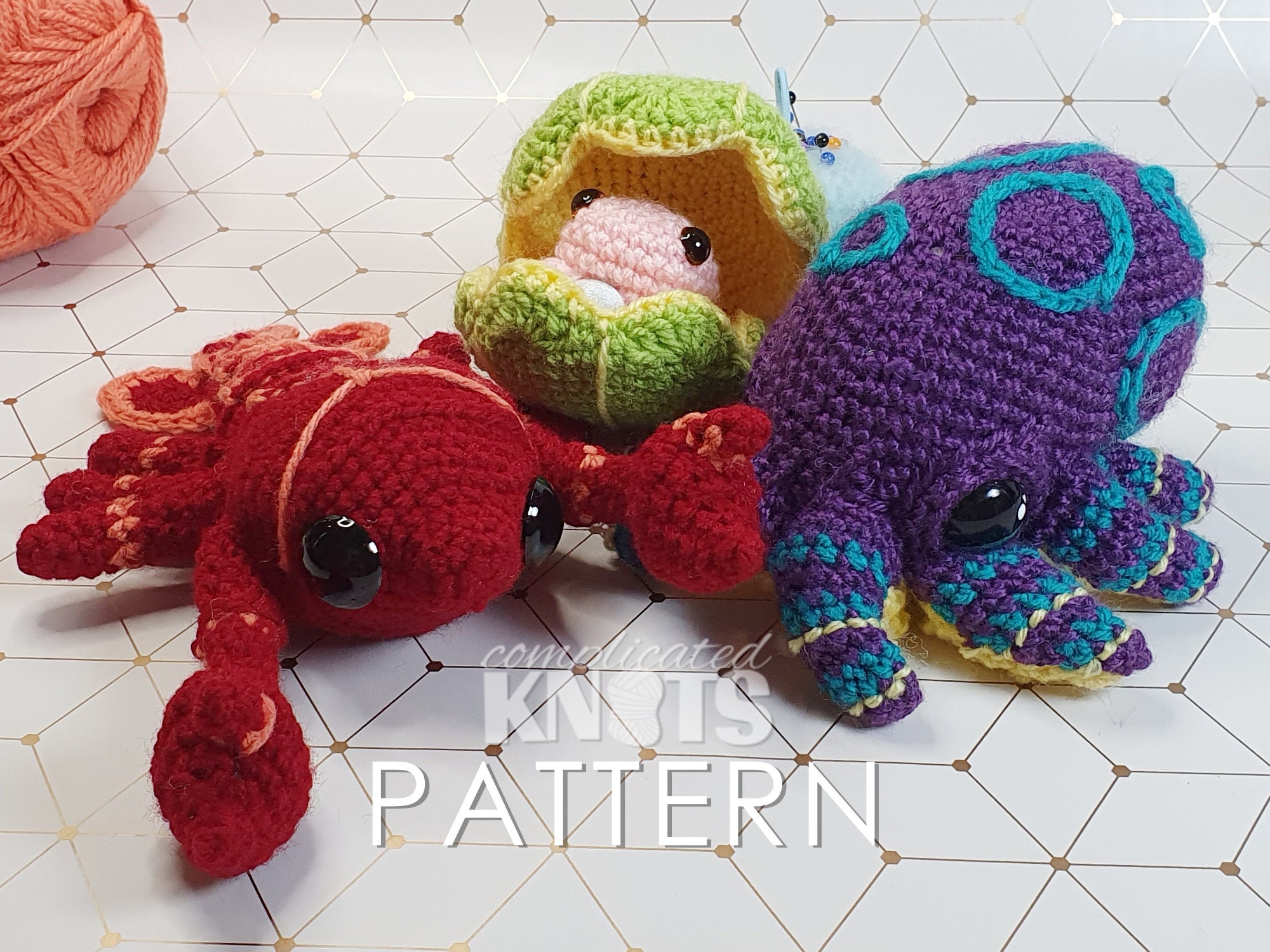 Crochet Pattern Razer Clam Pattern Crochet Pattern Bundle - Lobster, Clam & Octopus! - Etsy