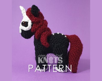 Crochet Pattern - Skull pony unicorn - ***Please read description before purchasing!***