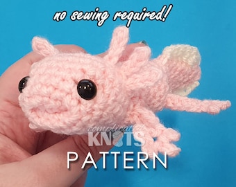 Crochet Pattern - No-sew Smiling Axolotl ***Read before purchasing!***