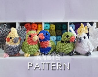 Crochet pattern - Cockatiel, Cockatoo, Lovebird, Lorikeet, Parrot - *** READ BEFORE PURCHASING***
