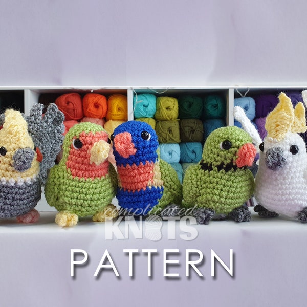 Crochet pattern - Cockatiel, Cockatoo, Lovebird, Lorikeet, Parrot - *** READ BEFORE PURCHASING***