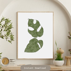 Mini Monstera Wall Art - Instant Download