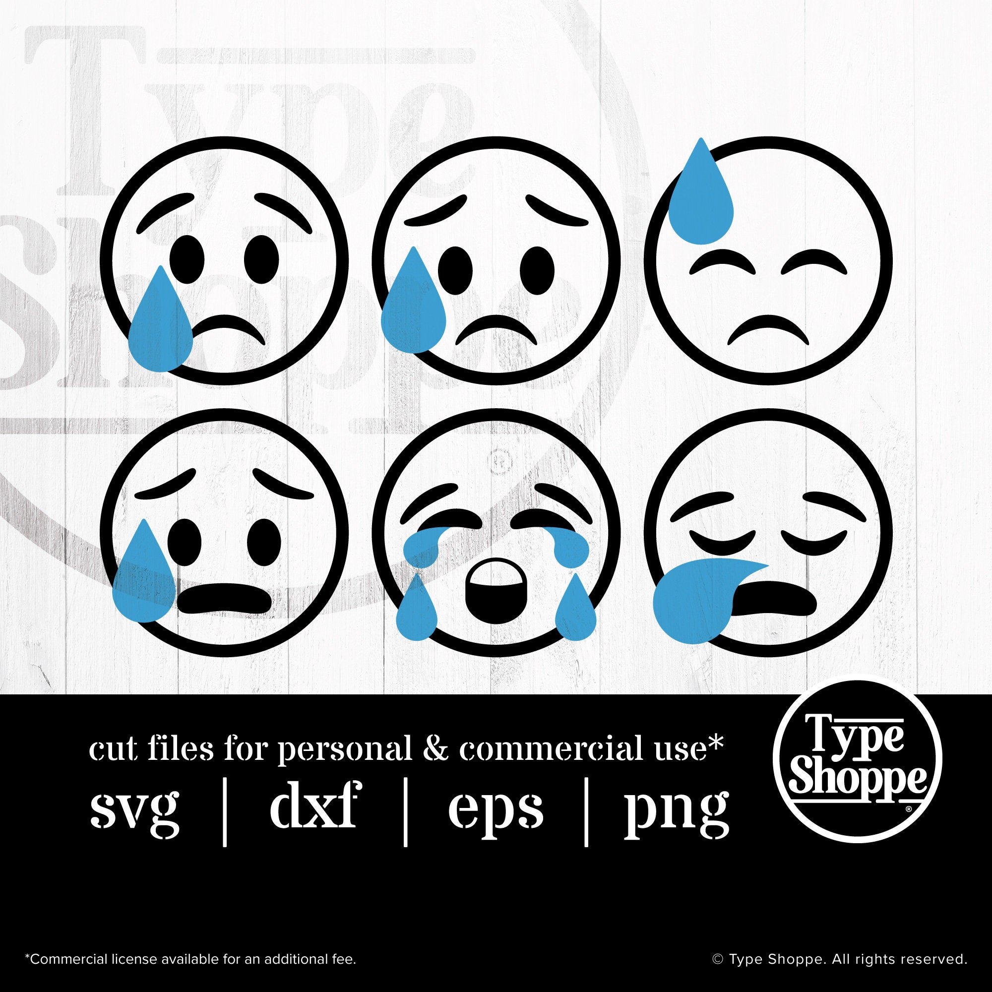 Download Emoji Svg Design Sad Set 2 Emoji Faces Original Art Etsy