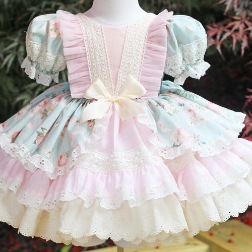 Girls Pink Ruffle Dress Toddler Floral Party Dress Baby - Etsy