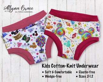 Kids Custom Handmade Cotton Underwear | Elastic-Free | Wedgie-Free | Many  Colors & Cute Patterns Available