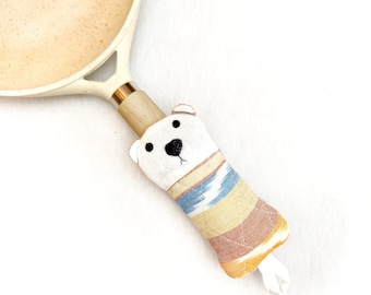 Skillet Handle Cover: Polar Bear, Handmade Cotton Hot Pad