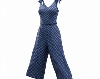 Wide Leg Jumpsuit | Adjustable Tie Straps, One Size