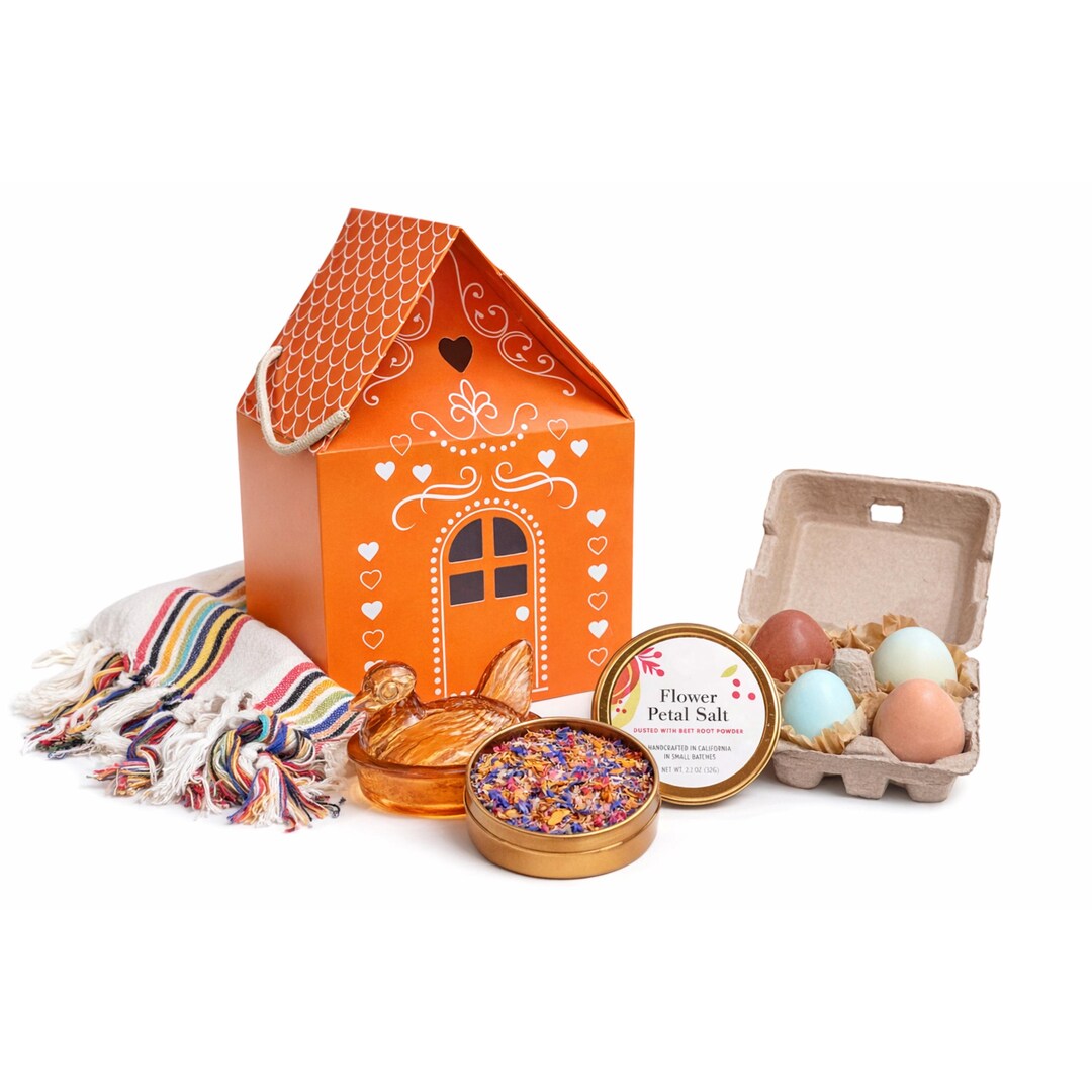 Bowl Spring Box Spring Gift Box: Farmhouse Style - Glass Hen Bowl, Egg Soaps, Petals ...