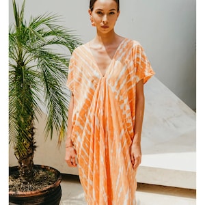 Coral Kaftan | Dress | Made in Bali  | Handmade | Maternity Dress | Boho Chic Tunic | Bohemian | Ethical Fashion | Gift Ideas
