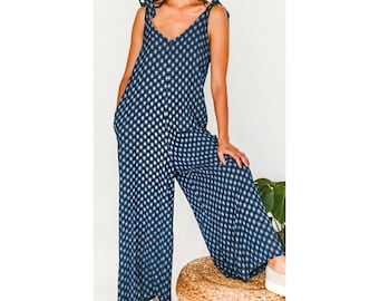 Jumpsuit | Spring Looks | One Size Fits All | Wide Leg  | Adjustable Straps | Viscose | Maternity | Gifts for Her | Flowy Jumpsuit | Gifts