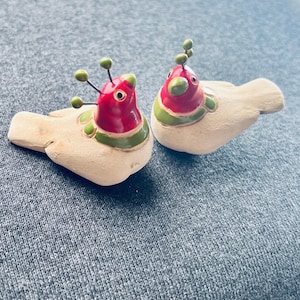 Mini Ceramic Bird Figurine Set – Handmade Folk Art Sculpture from Colombia