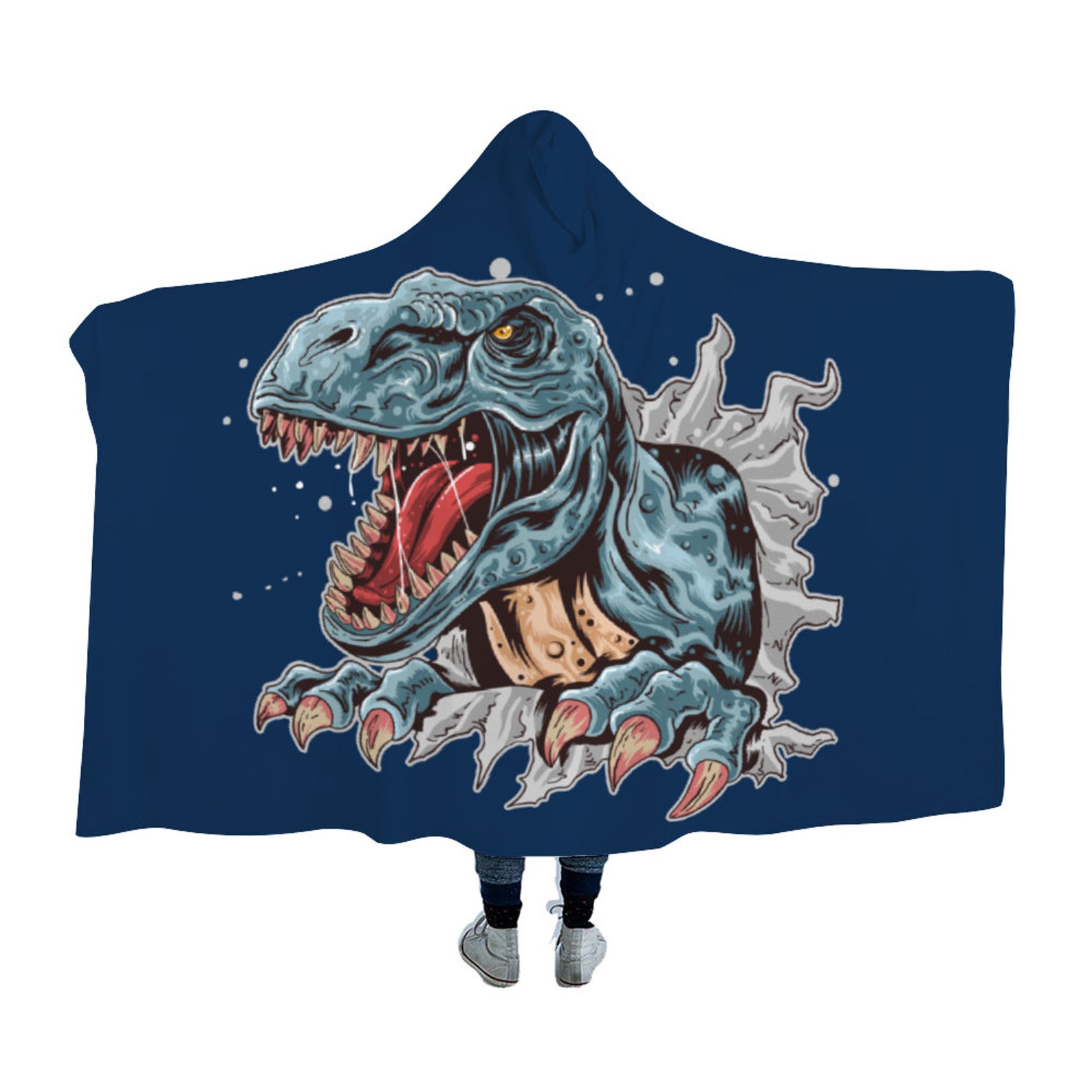 Dinosaur Hooded Blanket Dinosaur Roar Blanket Etsy