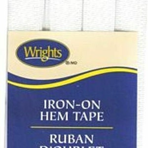 Iron-on HEM Tape-white-wrights-1/2 Wide-100% Polyester-3yds 
