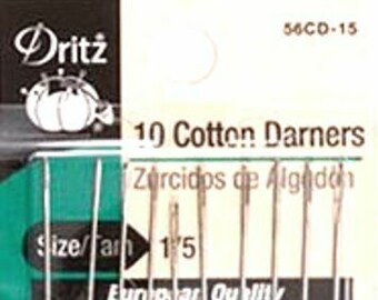 Dritz Cotton Darner Hand Sewing Needles Size 1/5~ 10 Needles In Pack Part D56cd