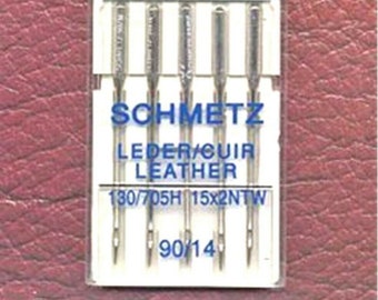 5 PACK SCHMETZ LEATHER SEWING MACHINE NEEDLES SIZE 14/90 Part# S-1715
