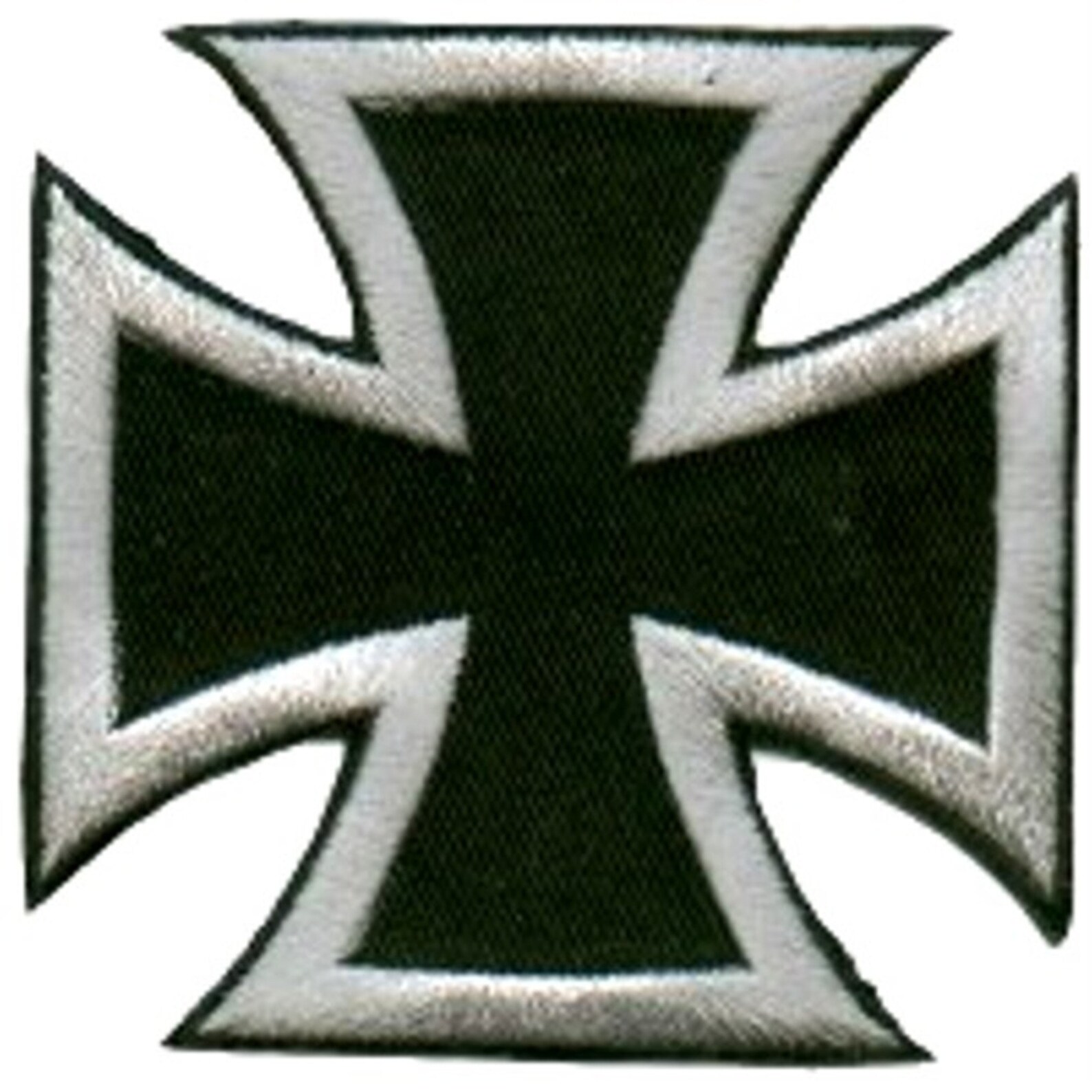 Iron Cross Patch Embroidered Silver on Black Biker Chopper Etsy