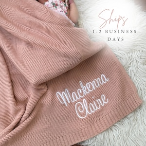 Baby Blanket Gift, Newborn Gift, Embroidered Baby Blanket, Baby Gift, Baby Shower Gift, Personalized Gift FAST SHIPPING!