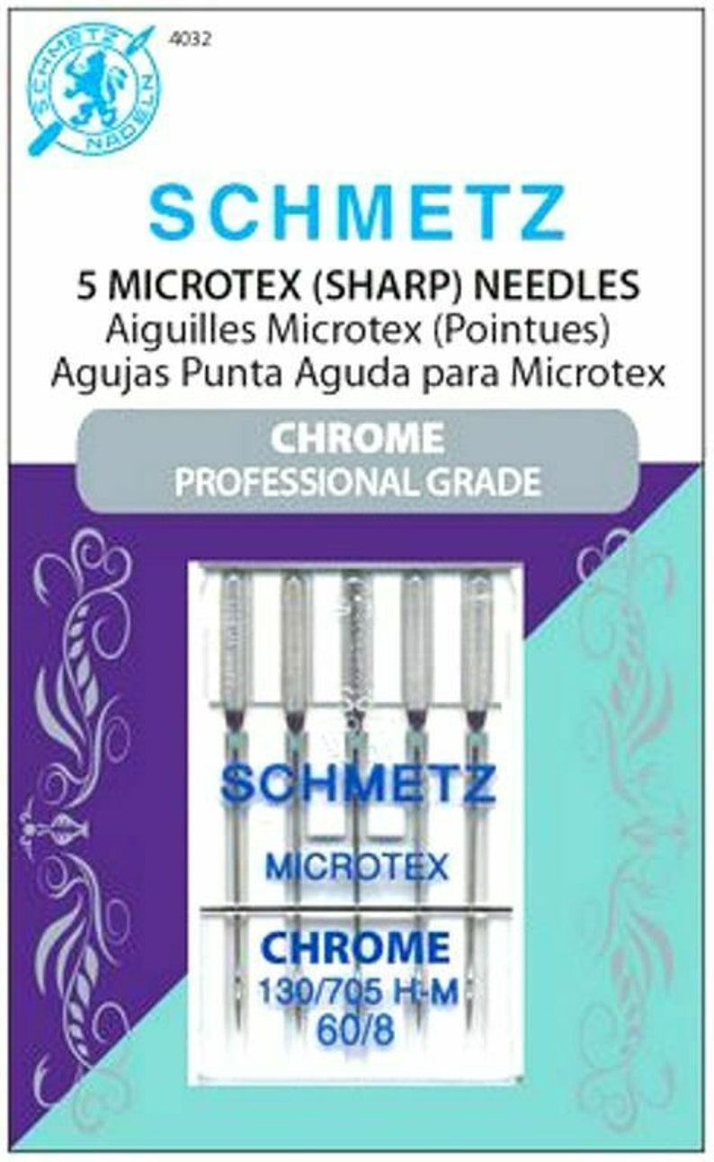 Schmetz Sewing Machine Needles Microtex Sharp 60/85 Pack Part Etsy