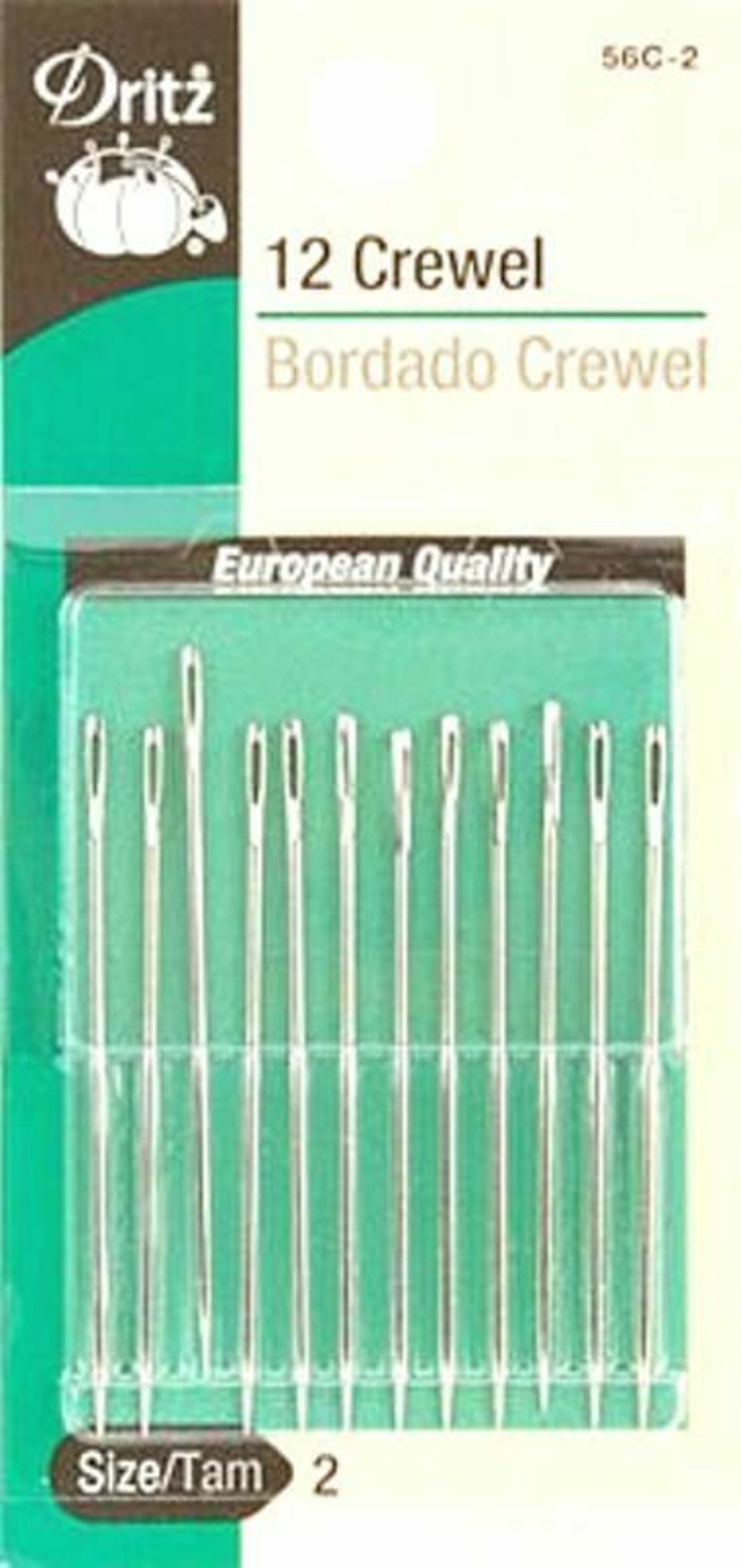 Dritz Crewel Hand Sewing Needles Size 2 12 Needles in Pack Etsy