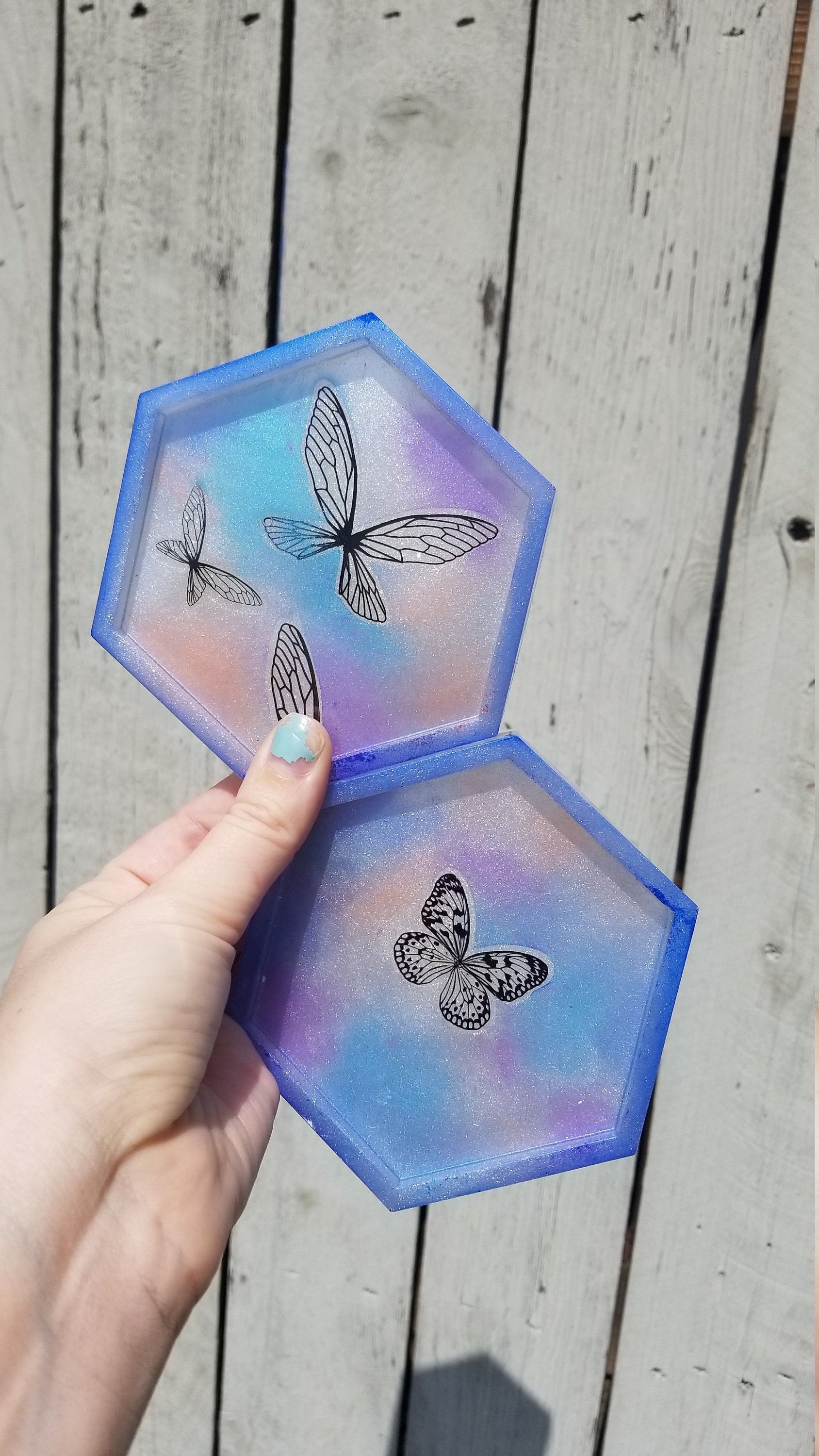 Beautiful butterfly coasters Resin Coasters Etsy