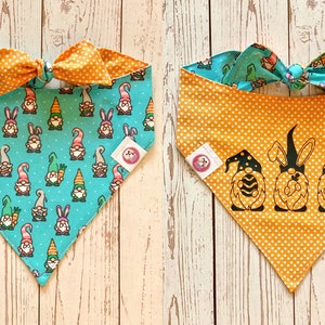 Diapositiva en perro Bandanas Tamaño S Pastel de impresión de poli algodón puntos blancos Naranja