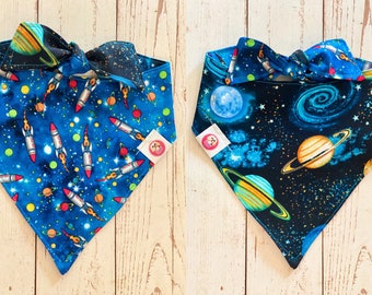 Space Dog Bandana, Space Bandana, Reversible Dog Bandana, Dog Bandana, Tie On Bandana, Reversible Pet Bandana, Dog Bandanas, Space