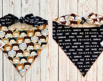 Matching Hair Scrunchie Friends Dog Bandana with Optional Personalization and Face Mask