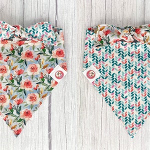 Bandana floral para perros, Bandana floral, Bandana, Bandana para perros, Bandana reversible para perros, Bandana para flores de primavera, Bandana para perros Snap On