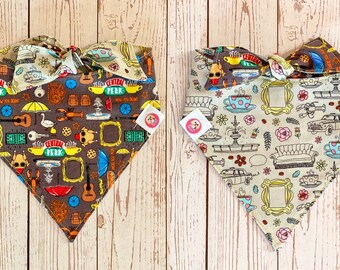 Friends Dog Bandana, Friends Bandana, Reversible Dog Bandana, Dog Bandana, Tie On Bandana, Reversible Pet Bandana, Dog Bandanas, Friends