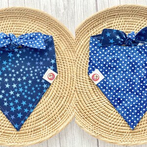 Blue Dog Bandana, Blue Bandana, Snap On Bandana, Snap On Dog Bandana, Reversible Dog Bandana, Dog Bandana, Tie On Bandana, Dog Bandanas