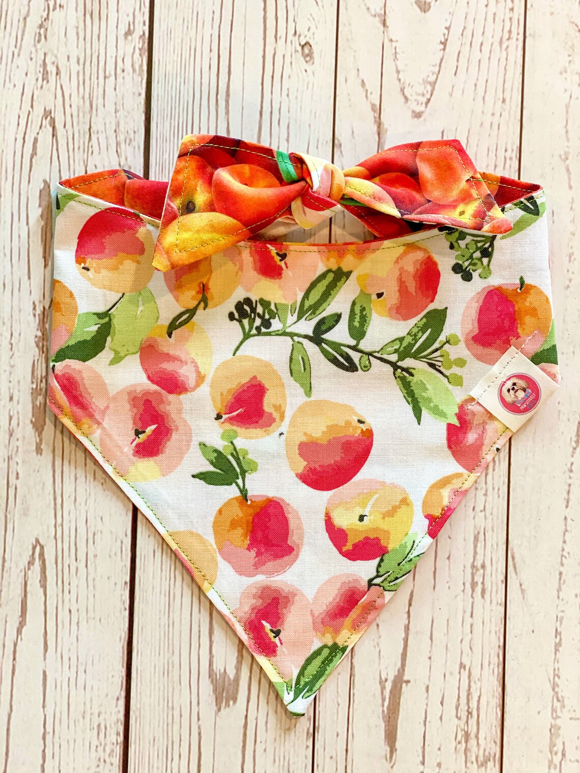 Pfirsich Hund Bandana Pfirsich Bandana Obst Hund Bandana Etsy