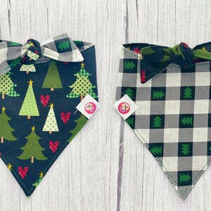 Christmas Dog Bandana, Christmas Bandana, Christmas Tree, Bandana, Dog Bandana, Reversible Dog Bandana, Snap On Dog Bandana, Tie On Bandana