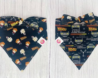 Back to the Future Dog Bandana, Back to the Future Bandana, Movie Bandana, Tie On Dog Bandana, Reversible Dog Bandana, Snap On Dog Bandana