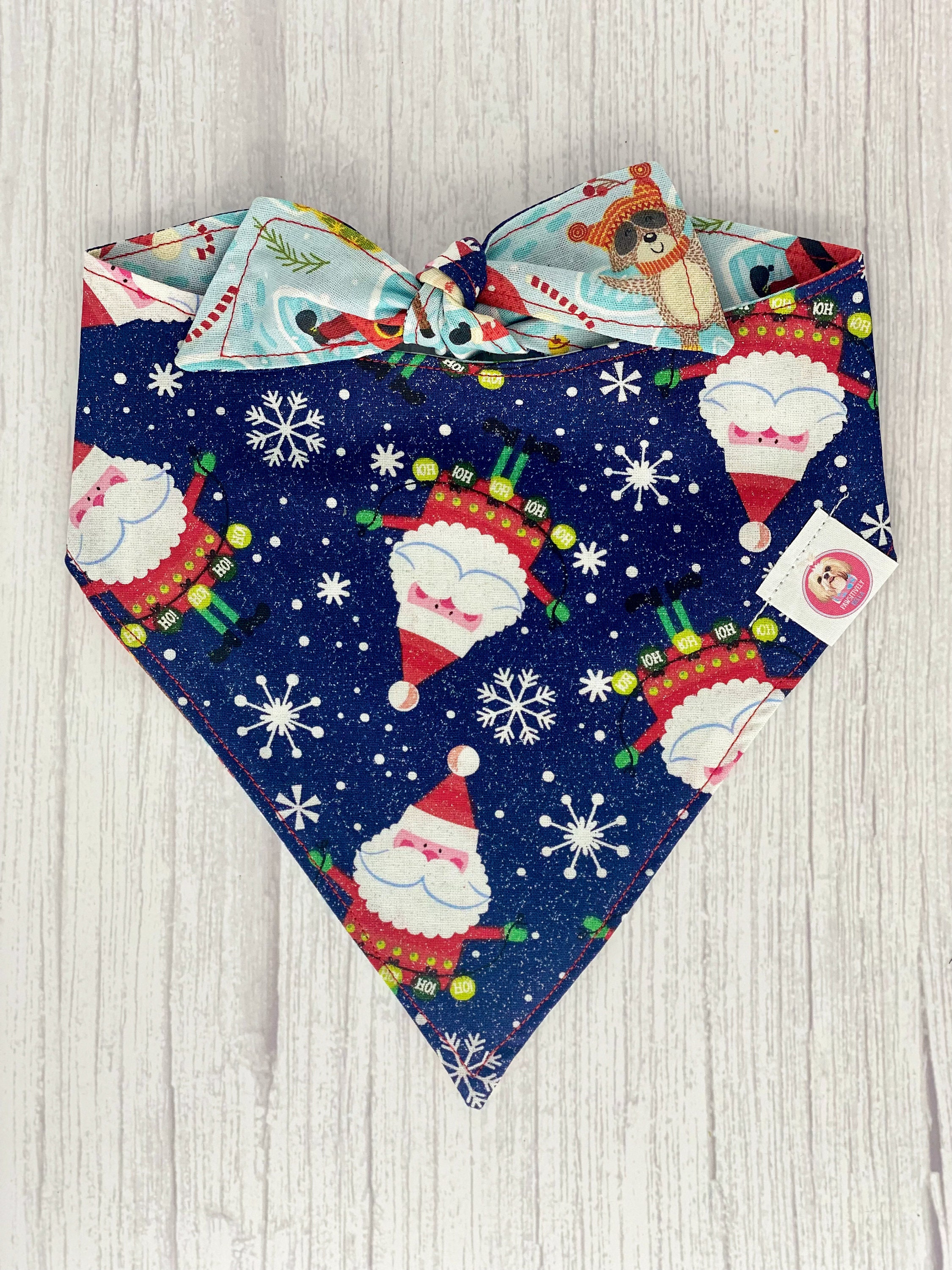 クリスマス犬用バンダナ、クリスマスバンダナ、スノーバンダナ、サンタ