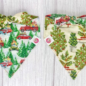 Christmas Dog Bandana, Christmas Bandana, Country Bandana, Country Dog Bandana, Reversible Dog Bandana, Snap On Dog Bandana, Tie On Bandana