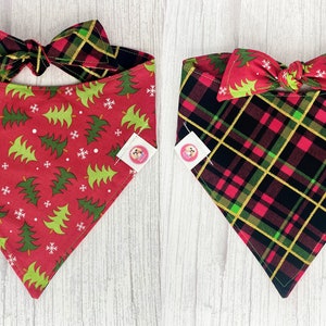 Christmas Dog Bandana, Christmas Bandana, Merry Christmas Bandana, Dog Bandana, Reversible Dog Bandana, Snap On Dog Bandana, Tie On Bandana