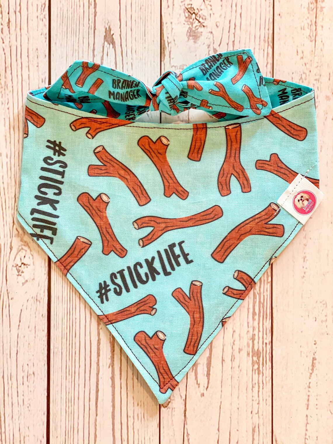 Stick Dog Bandana Stick Bandana Branch Bandana Reversible Etsy