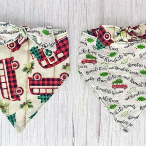 Christmas Dog Bandana, Christmas Bandana, Snow Bandana, Snow Dog Bandana, Reversible Dog Bandana, Snap On Dog Bandana, Tie On Bandana