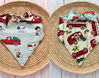 Bandana para cachorro de Natal, Bandana Snoopy, Bandana de Natal, Bandana para cachorro fofa, Bandana para gravata, Bandana para cachorro reversível, Bandana para cachorro de encaixe