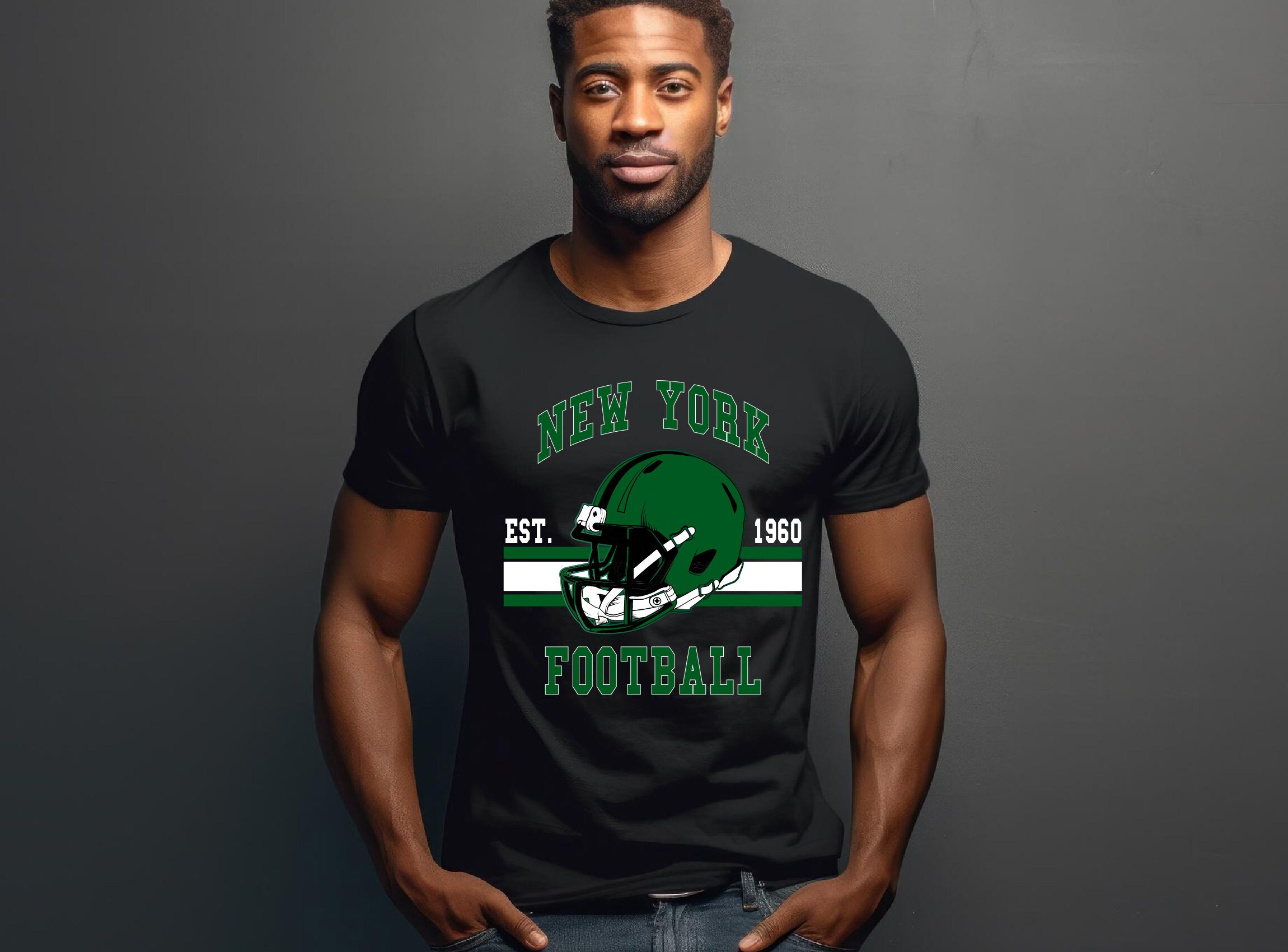 Vintage 80s Style New York Jets Football Shirt - Perfect NFL Fan